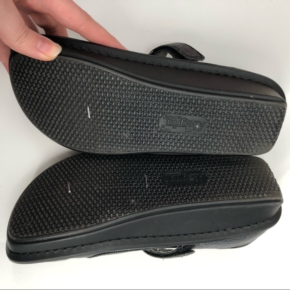 ALEGRIA Belle Grid Silver Mary Jane Clog Shoe Comfort Adjustable Strap 36 Women - Picture 7 of 11